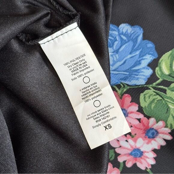 Lularoe Lucy floral print maxi skirt, black with blue and pink, size XS - Picture 5 of 7